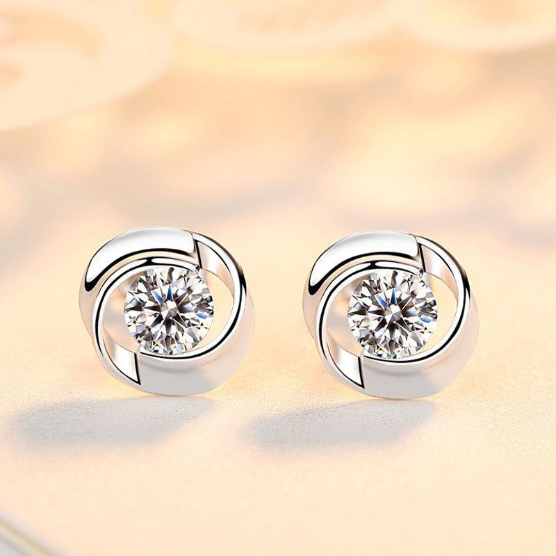 S925 Silver Rose Petal Earrings