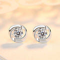 S925 Silver Rose Petal Earrings