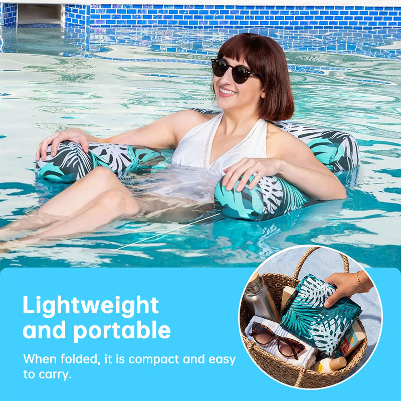 Heavy-Duty Inflatable Pool Hammock Chair, Foldable Floating Water Lounge Bed & Recliner for Adults