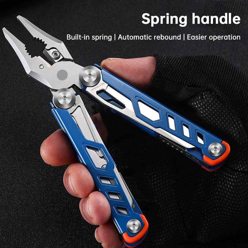 Compact Folding Multi-Tool with Pliers & Blade, Portable Camping & Vehicle Emergency Tool
