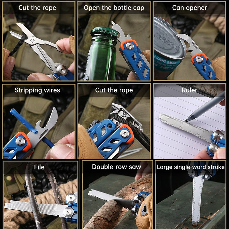 Compact Folding Multi-Tool with Pliers & Blade, Portable Camping & Vehicle Emergency Tool