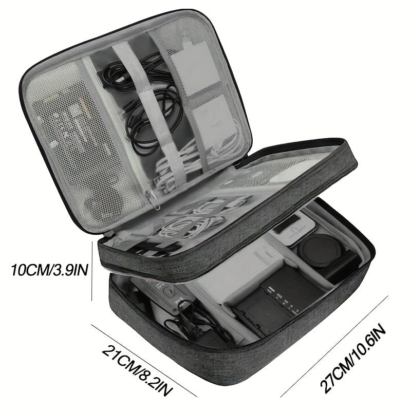 Waterproof Travel Cable Organizer Bag Portable Digital Electronics Storage Pouch for USB Cables Chargers & Gadgets