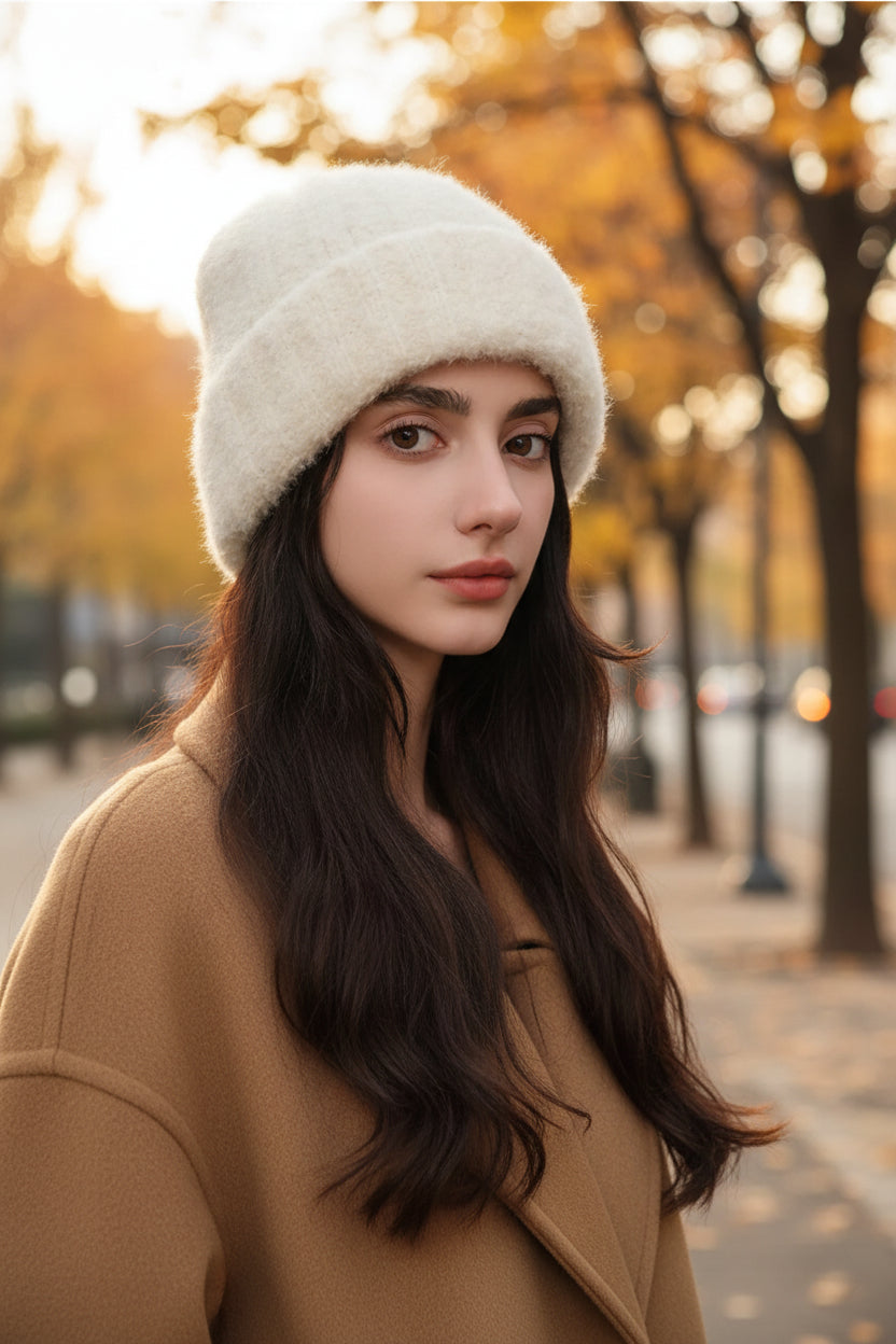 Solid Color Thermal Knit Hat