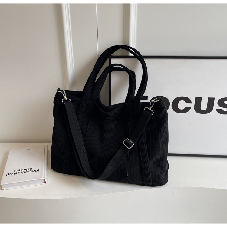Crossbody Tote Bag in Corduroy