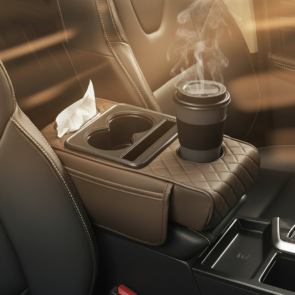 Car Armrest Pad & Cup Holder