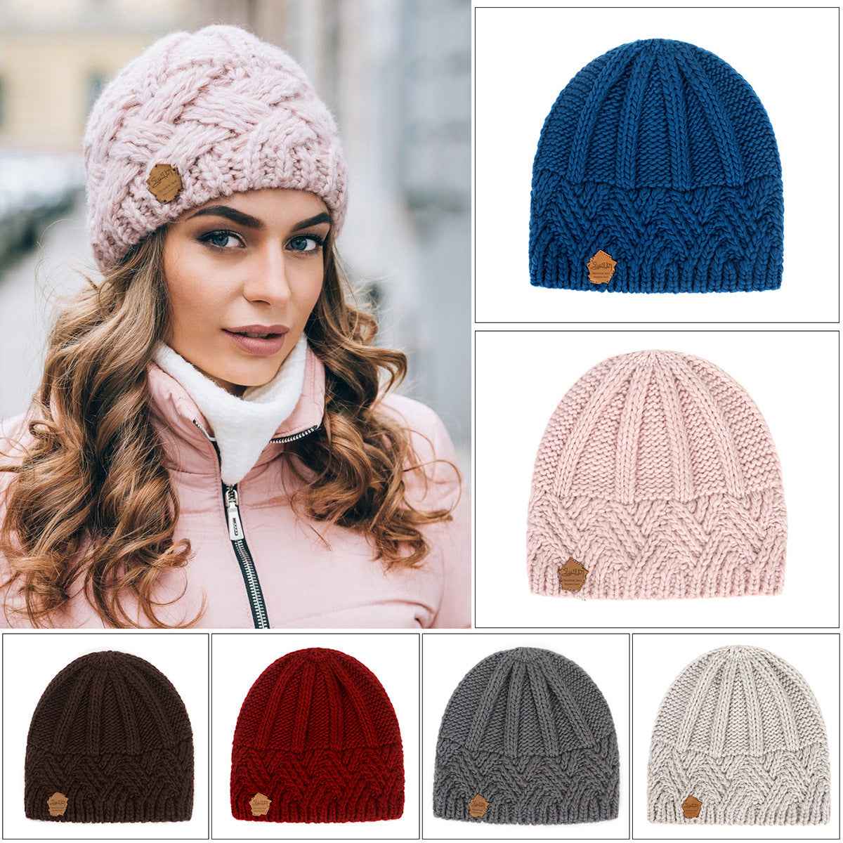 Diamond Grid Knitted Hat