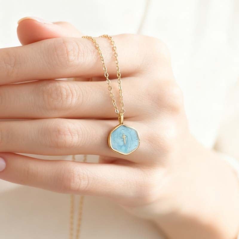 Drip Oil Cross Necklace
