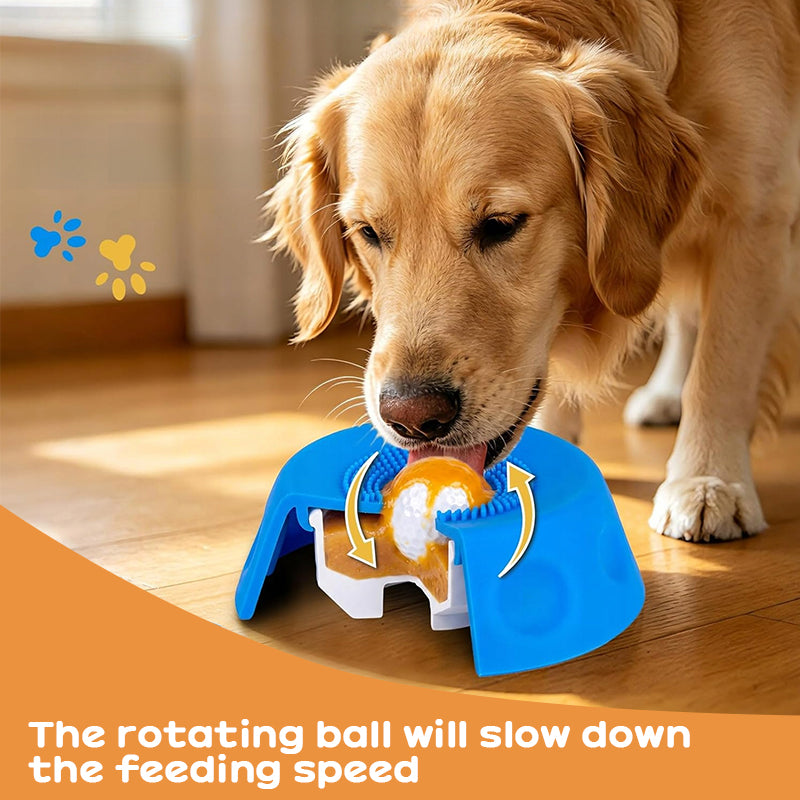 Silicone Dog Lick Bowl | Slow Feeder with Rolling Ball | Anti-Choking & Non-Slip