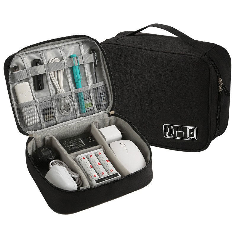 Waterproof Travel Cable Organizer Bag Portable Digital Electronics Storage Pouch for USB Cables Chargers & Gadgets