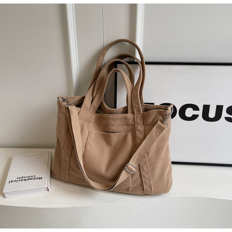 Crossbody Tote Bag in Corduroy