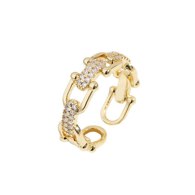 Micro Zircon Chain Ring