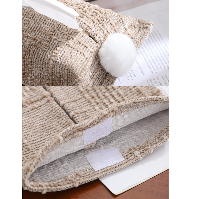 Chenille Tissue Box Cover | Soft Plush Napkin Organizer | Kitchen, Bathroom & Car