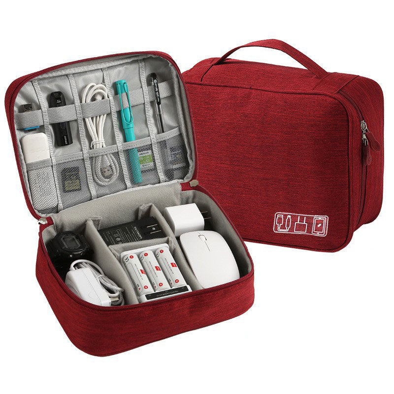 Waterproof Travel Cable Organizer Bag Portable Digital Electronics Storage Pouch for USB Cables Chargers & Gadgets