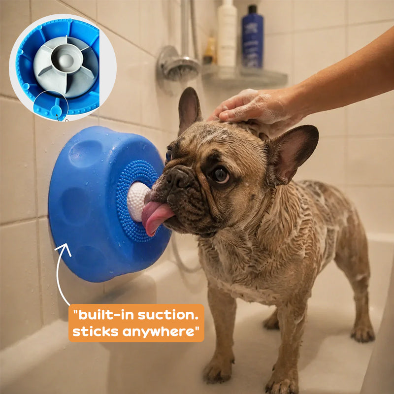 Silicone Dog Lick Bowl | Slow Feeder with Rolling Ball | Anti-Choking & Non-Slip