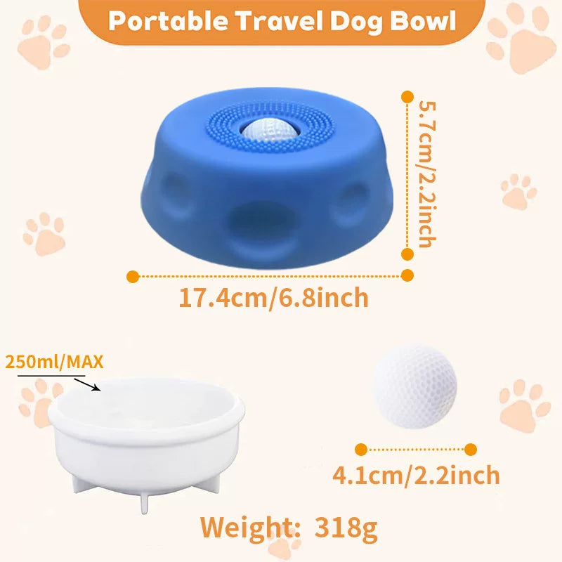 Silicone Dog Lick Bowl | Slow Feeder with Rolling Ball | Anti-Choking & Non-Slip