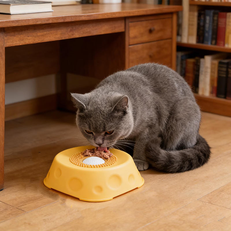 Silicone Dog Lick Bowl | Slow Feeder with Rolling Ball | Anti-Choking & Non-Slip
