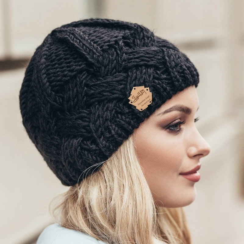 Diamond Grid Knitted Hat