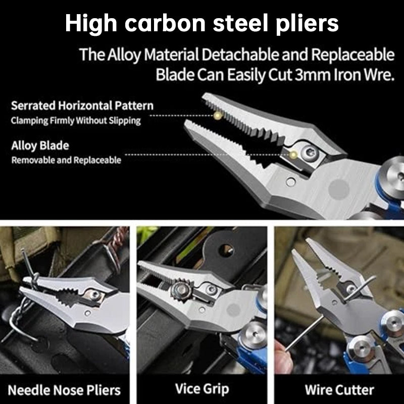 Compact Folding Multi-Tool with Pliers & Blade, Portable Camping & Vehicle Emergency Tool