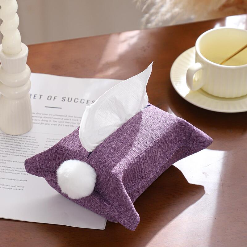 Chenille Tissue Box Cover | Soft Plush Napkin Organizer | Kitchen, Bathroom & Car