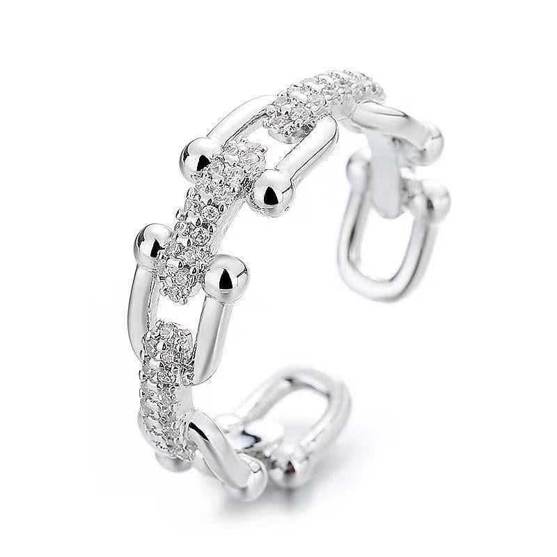 Micro Zircon Chain Ring