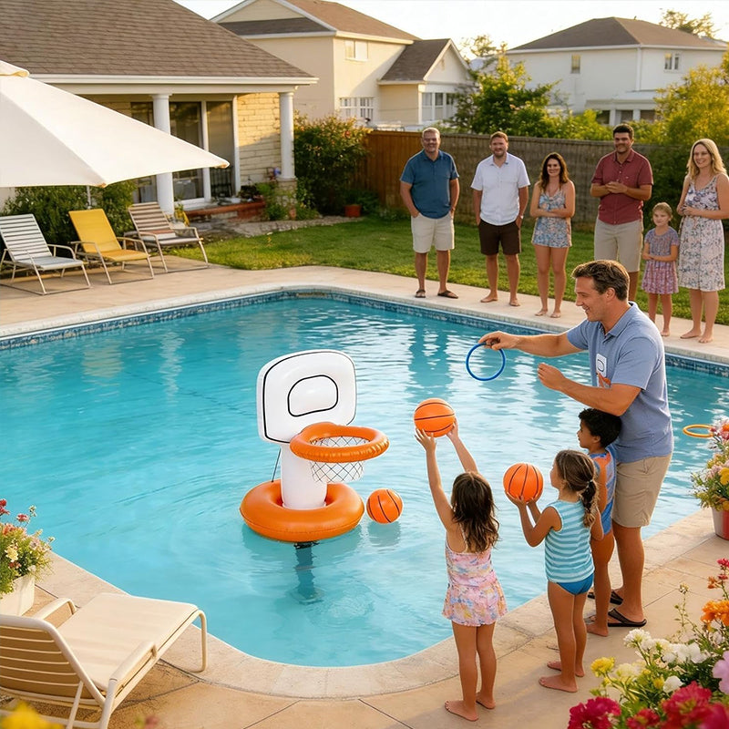 Inflatable Pool Basketball Hoop – Kids Water Party Game & Summer Gift
