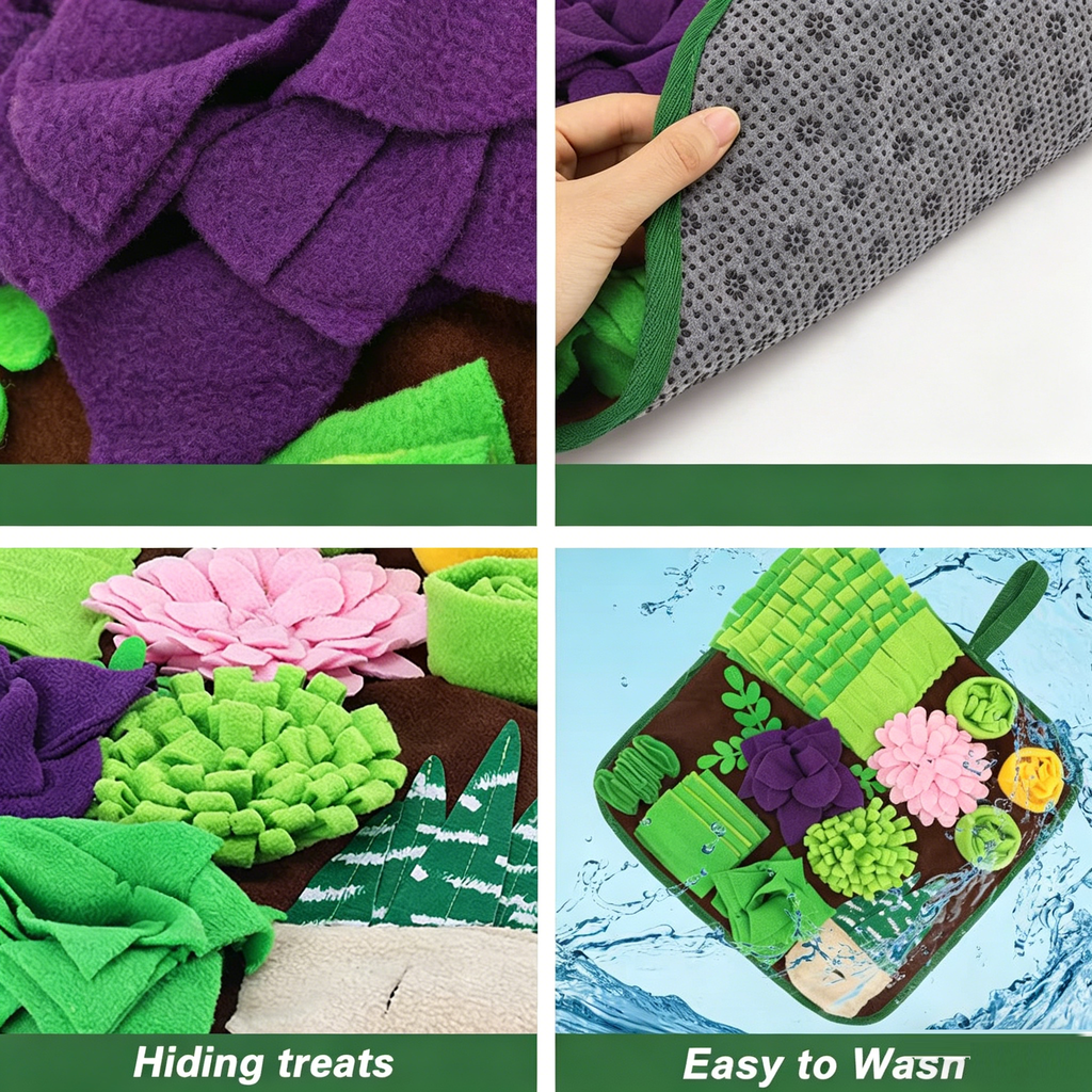 Pet Sniffing & Feeding Pad | Slow Feeder Interactive Training Mat | 42x42cm