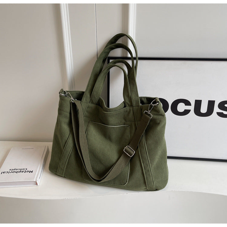 Crossbody Tote Bag in Corduroy
