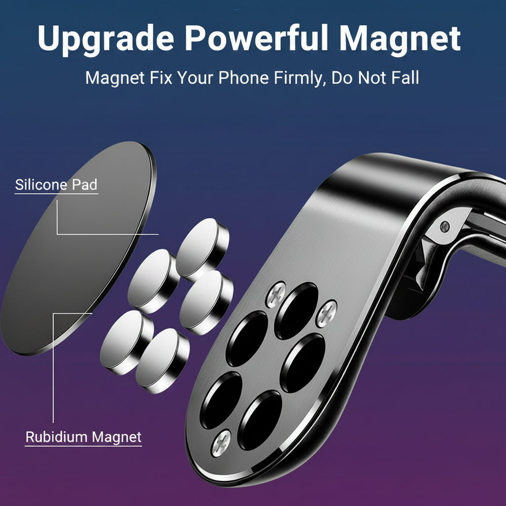 Magnetic Car Phone Mount – Universal Holder for iPhones, Androids & Tablets