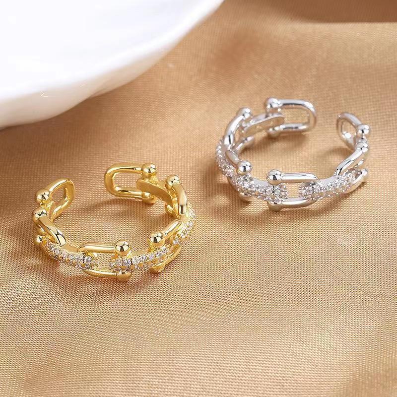 Micro Zircon Chain Ring