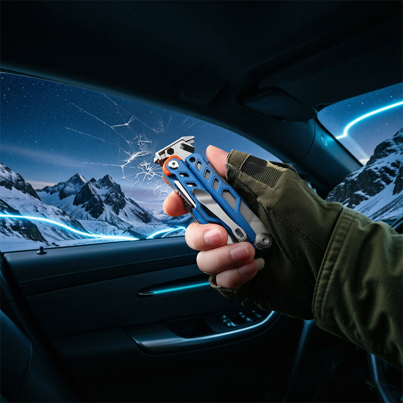 Compact Folding Multi-Tool with Pliers & Blade, Portable Camping & Vehicle Emergency Tool