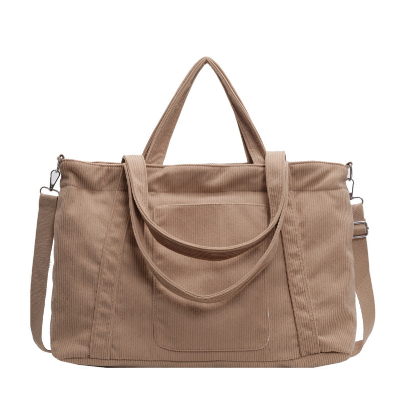 Crossbody Tote Bag in Corduroy