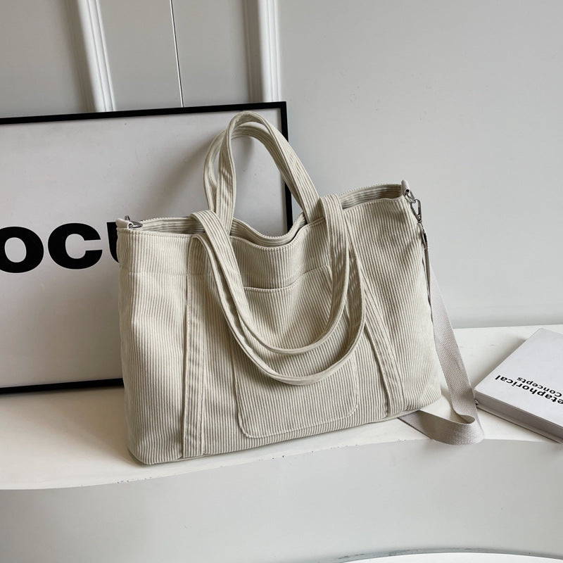 Crossbody Tote Bag in Corduroy